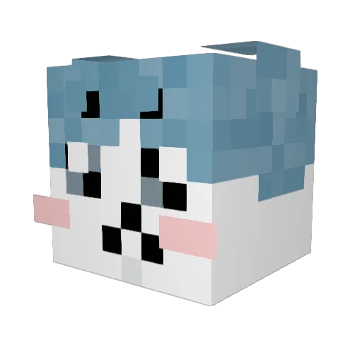 TrilbyCat Minecraft avatar head, 3D render