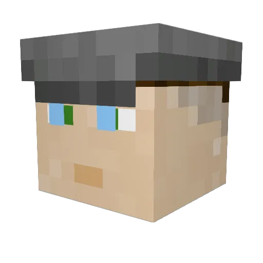 Trillan32 Minecraft avatar head, 3D render