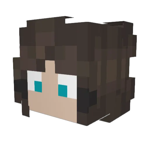 Trille_B Minecraft avatar head, 3D render
