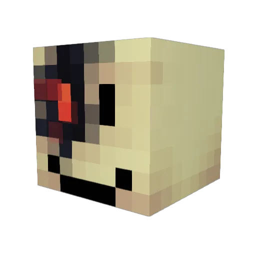 Trillionfox Minecraft avatar head, 3D render