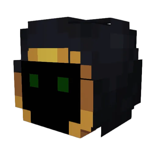 Triloba Minecraft avatar head, 3D render