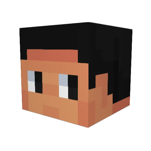 Trim Minecraft avatar head, 3D render