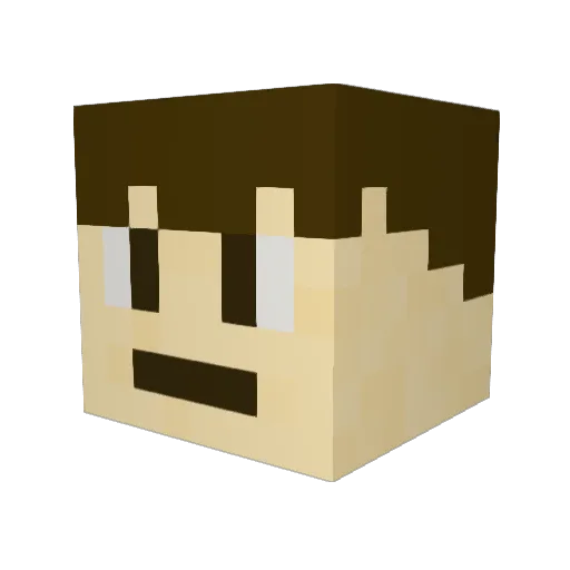 Trimick Minecraft avatar head, 3D render