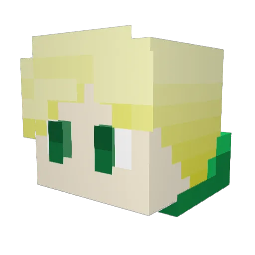 Trindle Minecraft avatar head, 3D render