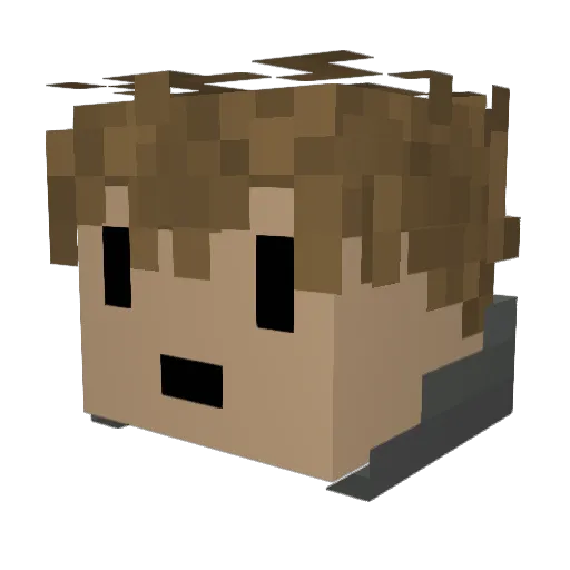 Tringle Minecraft avatar head, 3D render