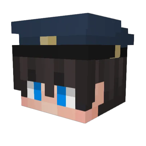Trinicate Minecraft avatar head, 3D render