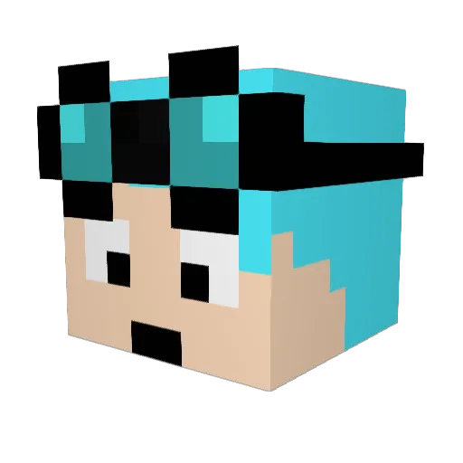 Trinity323 Minecraft avatar head, 3D render