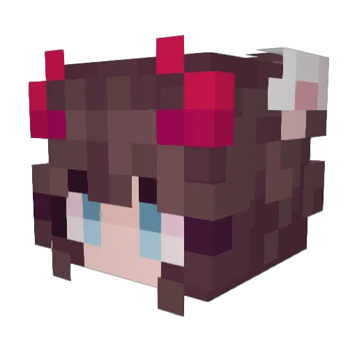 TrinityNight Minecraft avatar head, 3D render