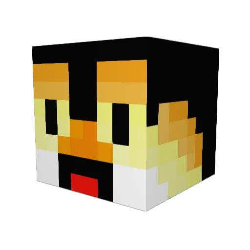 Trinitys Minecraft avatar head, 3D render