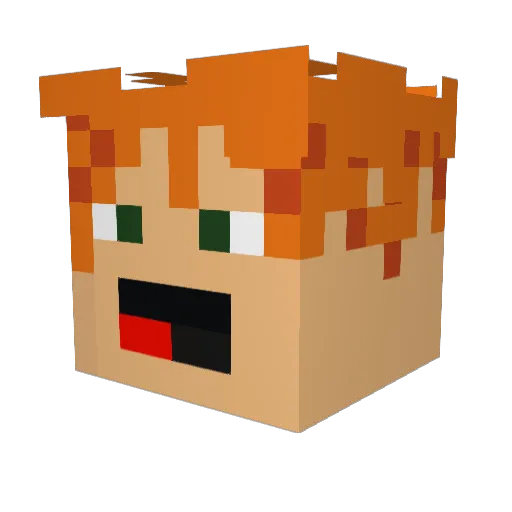 TrintiyHD Minecraft avatar head, 3D render