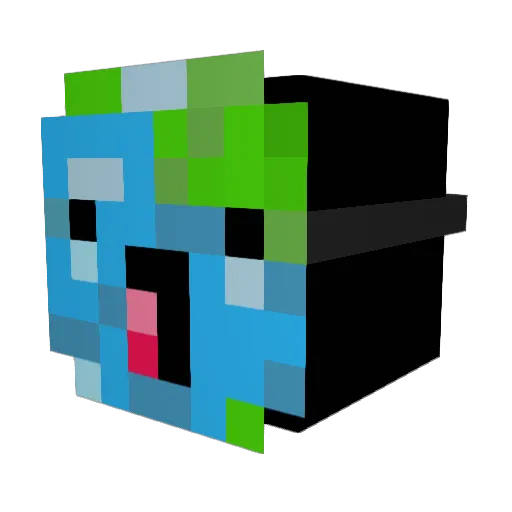 Tripii Minecraft avatar head, 3D render