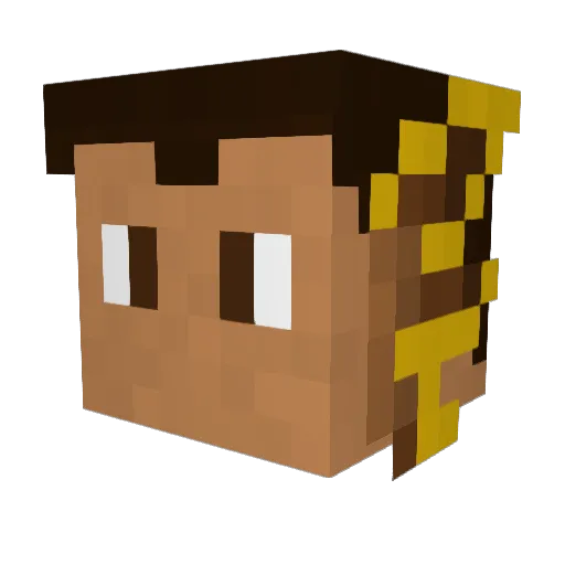 TripleRooks Minecraft avatar head, 3D render
