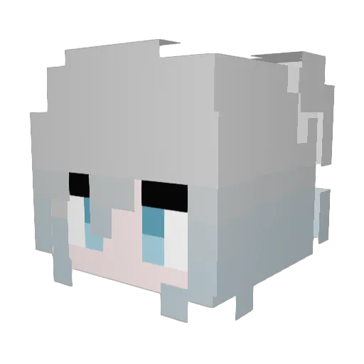 TripleWhite Minecraft avatar head, 3D render