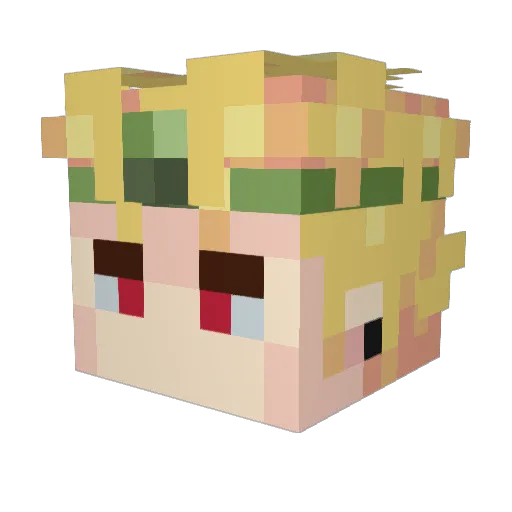 Triplof Minecraft avatar head, 3D render