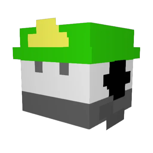 Tripp007 Minecraft avatar head, 3D render