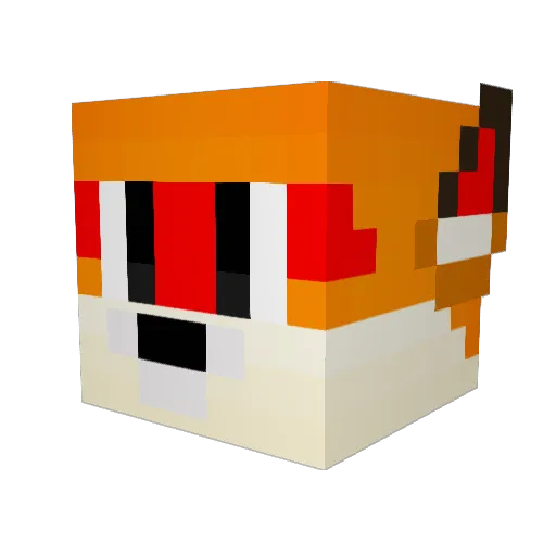 Tripp_Foxx Minecraft avatar head, 3D render