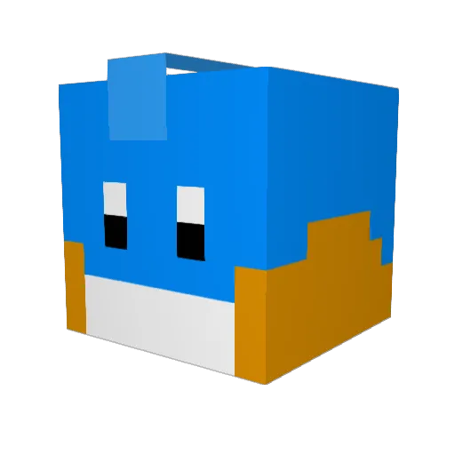 Trippel07 Minecraft avatar head, 3D render