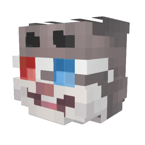 TrippingOnZeerk Minecraft avatar head, 3D render