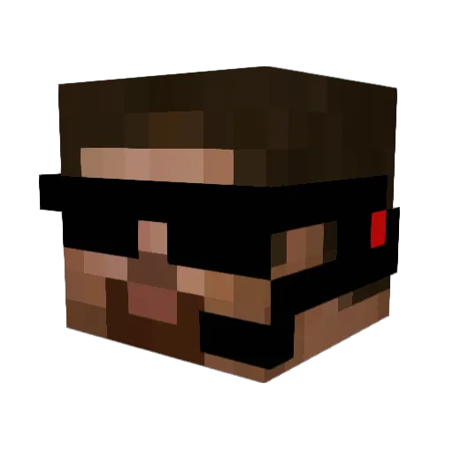 Trippleass Minecraft avatar head, 3D render
