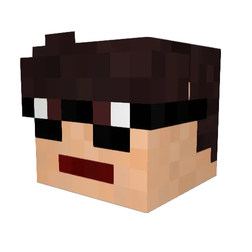 Tripples Minecraft avatar head, 3D render