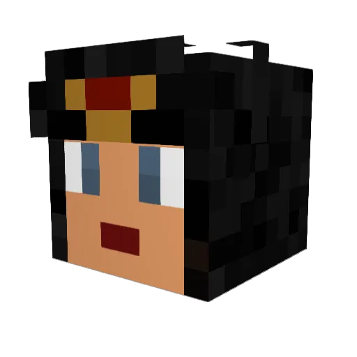 TrippySnow Minecraft avatar head, 3D render