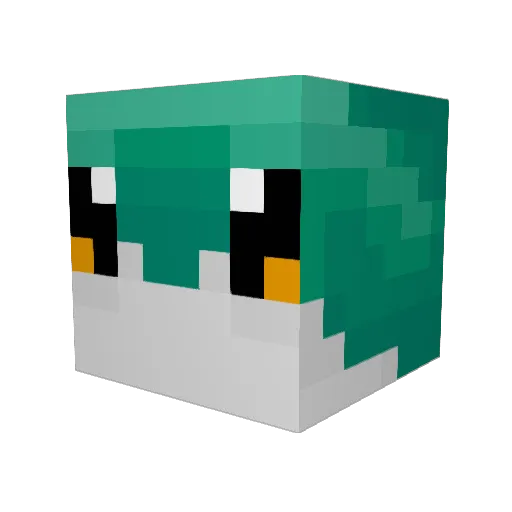Triproot Minecraft avatar head, 3D render