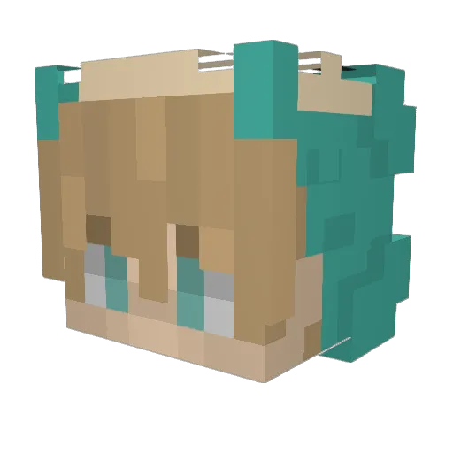 Triput Minecraft avatar head, 3D render
