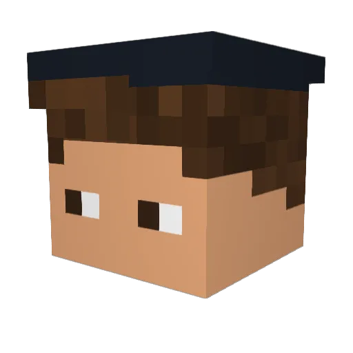 Tris113 Minecraft avatar head, 3D render