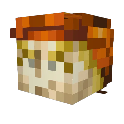 TrisketBisct Minecraft avatar head, 3D render