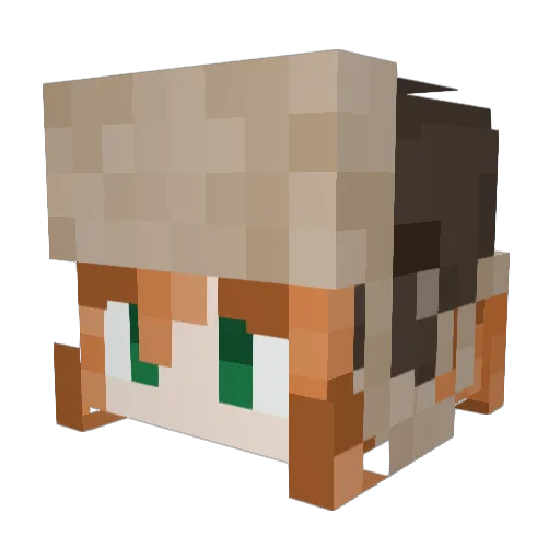 Trispop Minecraft avatar head, 3D render