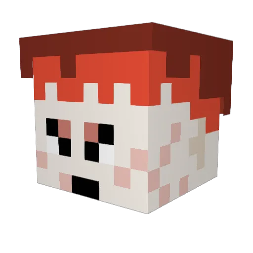 Tristini Minecraft avatar head, 3D render