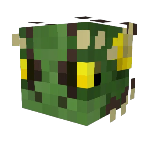 Tritodon Minecraft avatar head, 3D render