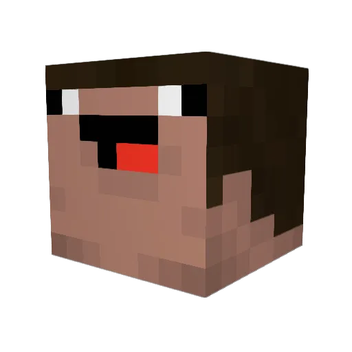 Tritonator Minecraft avatar head, 3D render