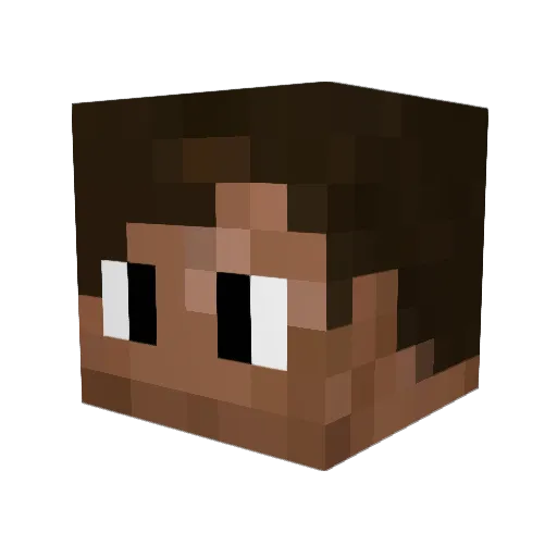 Trivident Minecraft avatar head, 3D render
