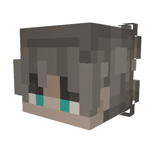 TrixLynx Minecraft avatar head, 3D render