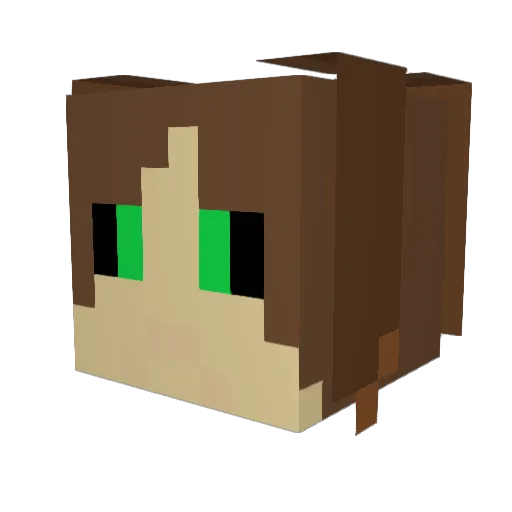 Trixalicious Minecraft avatar head, 3D render