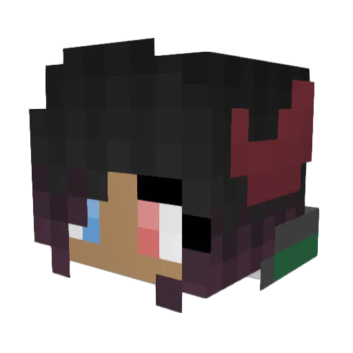 Trixse Minecraft avatar head, 3D render