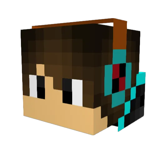 Trixxmad Minecraft avatar head, 3D render