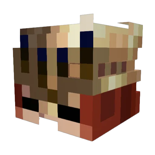 TrixyStiks Minecraft avatar head, 3D render