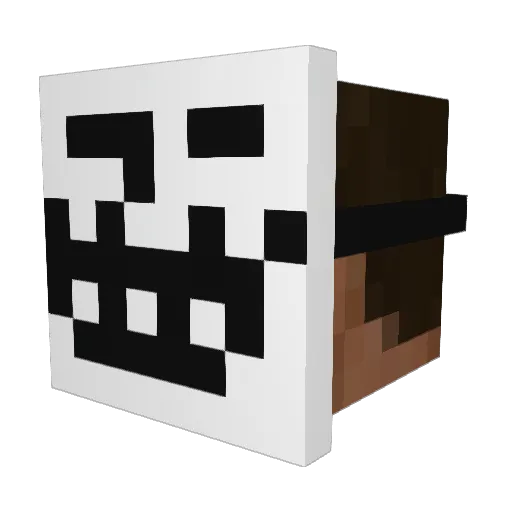 TroIIed Minecraft avatar head, 3D render
