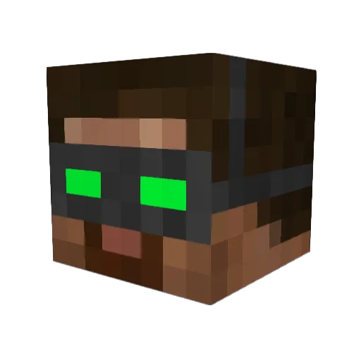 Troaked Minecraft avatar head, 3D render