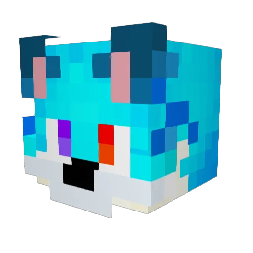 Troaskie Minecraft avatar head, 3D render
