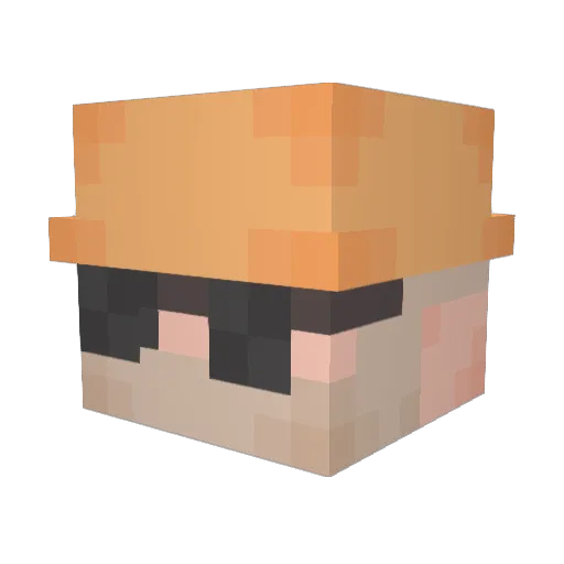 Trojanq Minecraft avatar head, 3D render