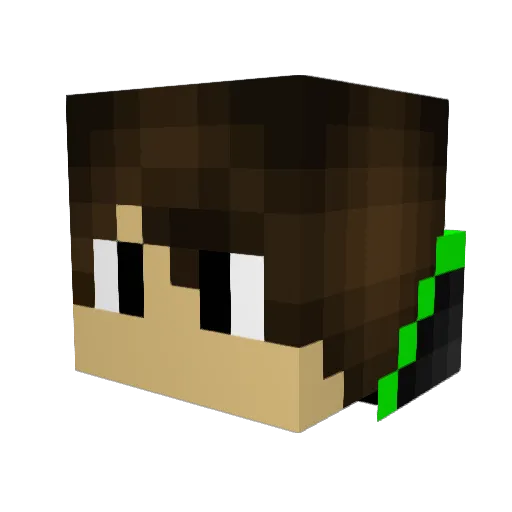 Trojus Minecraft avatar head, 3D render