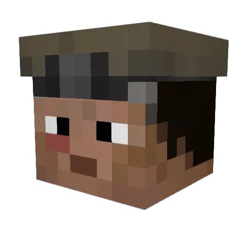 Troldepuss Minecraft avatar head, 3D render