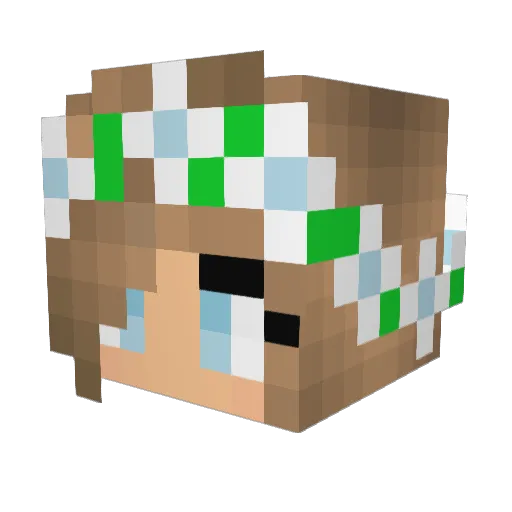 Trolderik Minecraft avatar head, 3D render