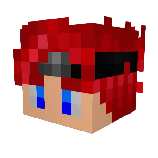Trolence Minecraft avatar head, 3D render