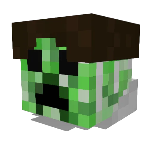 TrollCut Minecraft avatar head, 3D render