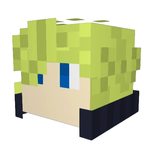 Trollee Minecraft avatar head, 3D render