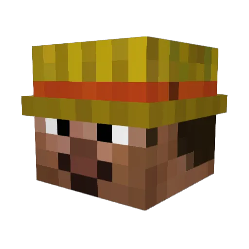 Trollged Minecraft avatar head, 3D render